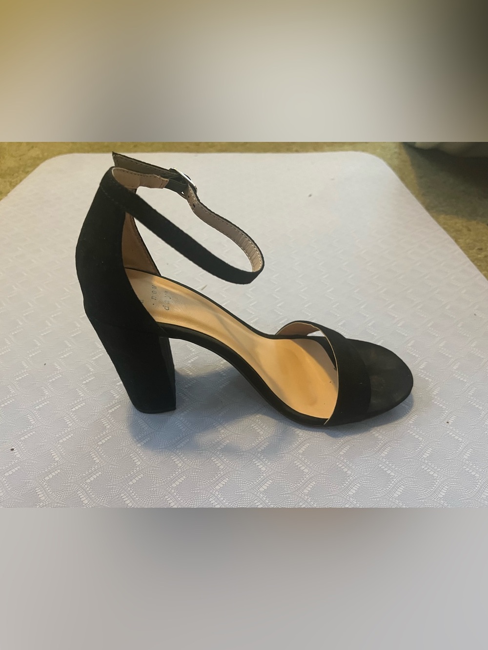 a new day Black Ankle-Strap Block Heel Sandals